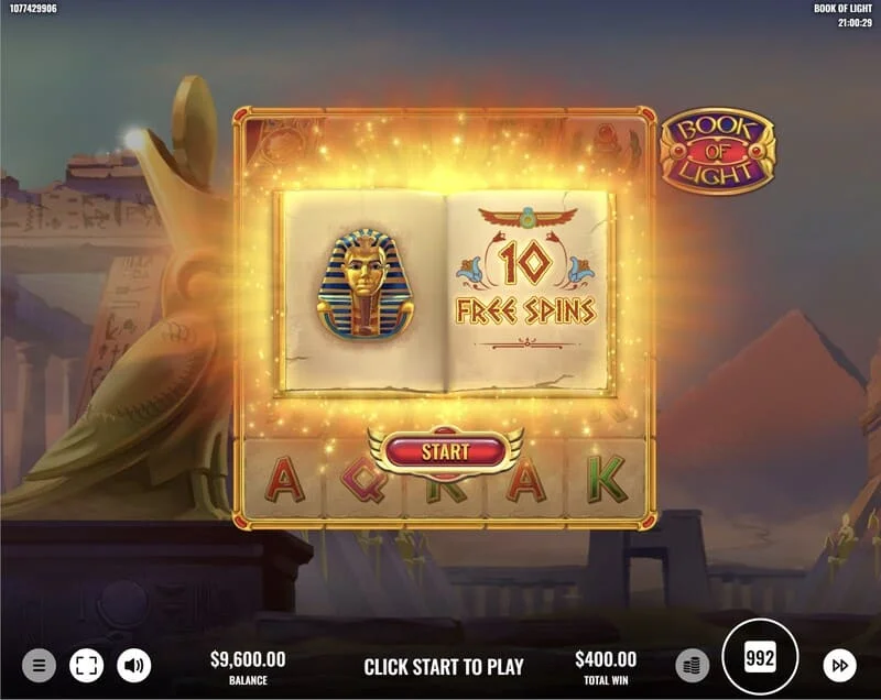 Book of Lights – spuštění Free Spins a rozšiřující se symbol